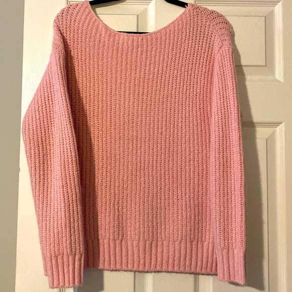 Pink boat neck knit sweater - Picture 1 of 2